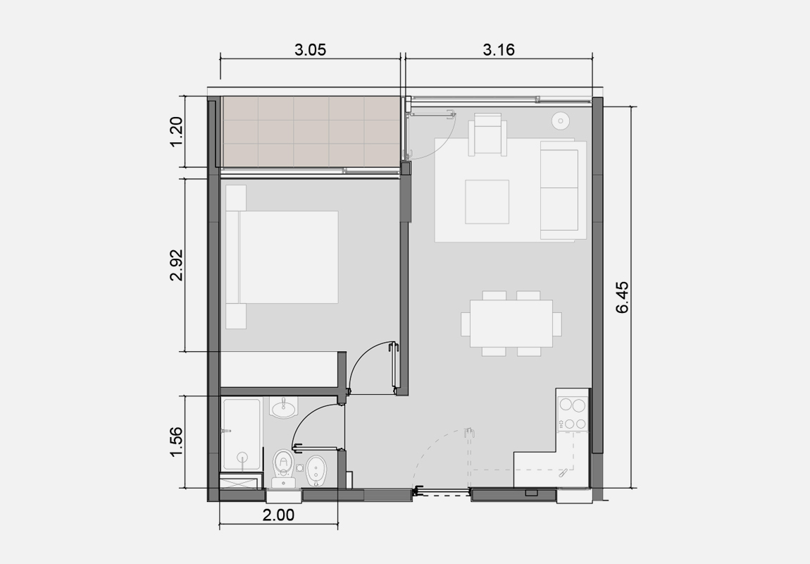 Plano detalle Unidad 2º Amb.